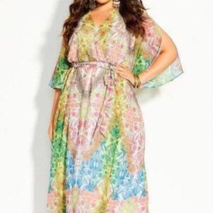 City Chic Women's Maxi Dress Size 18 Anise Mirror Floral